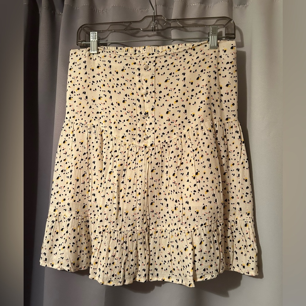 Chic Cream and Black Polka Dot Skirt